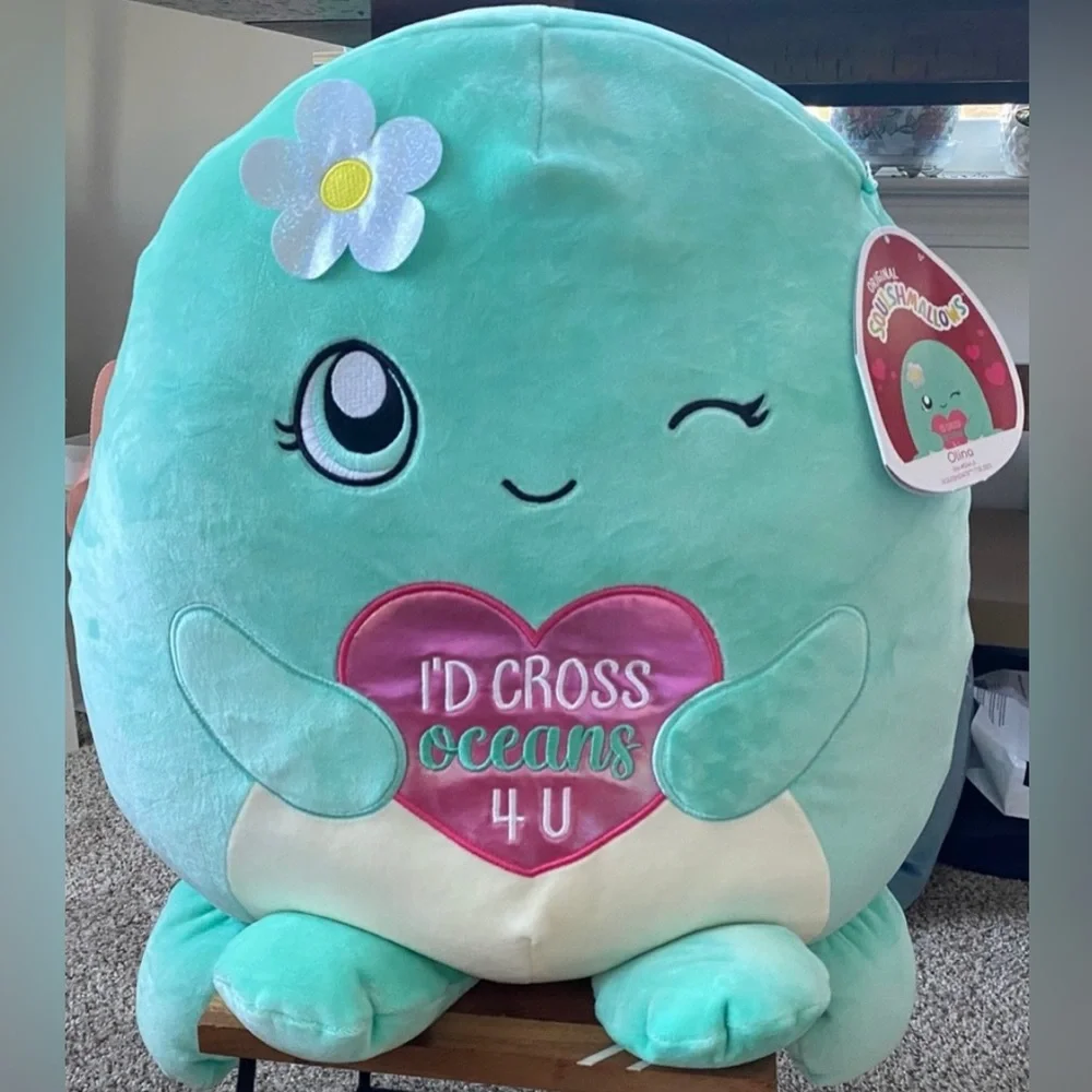 •NWT•Squishmallows Official Kellytoy Valentines Squad ‘22- Olina the Octopus 16”